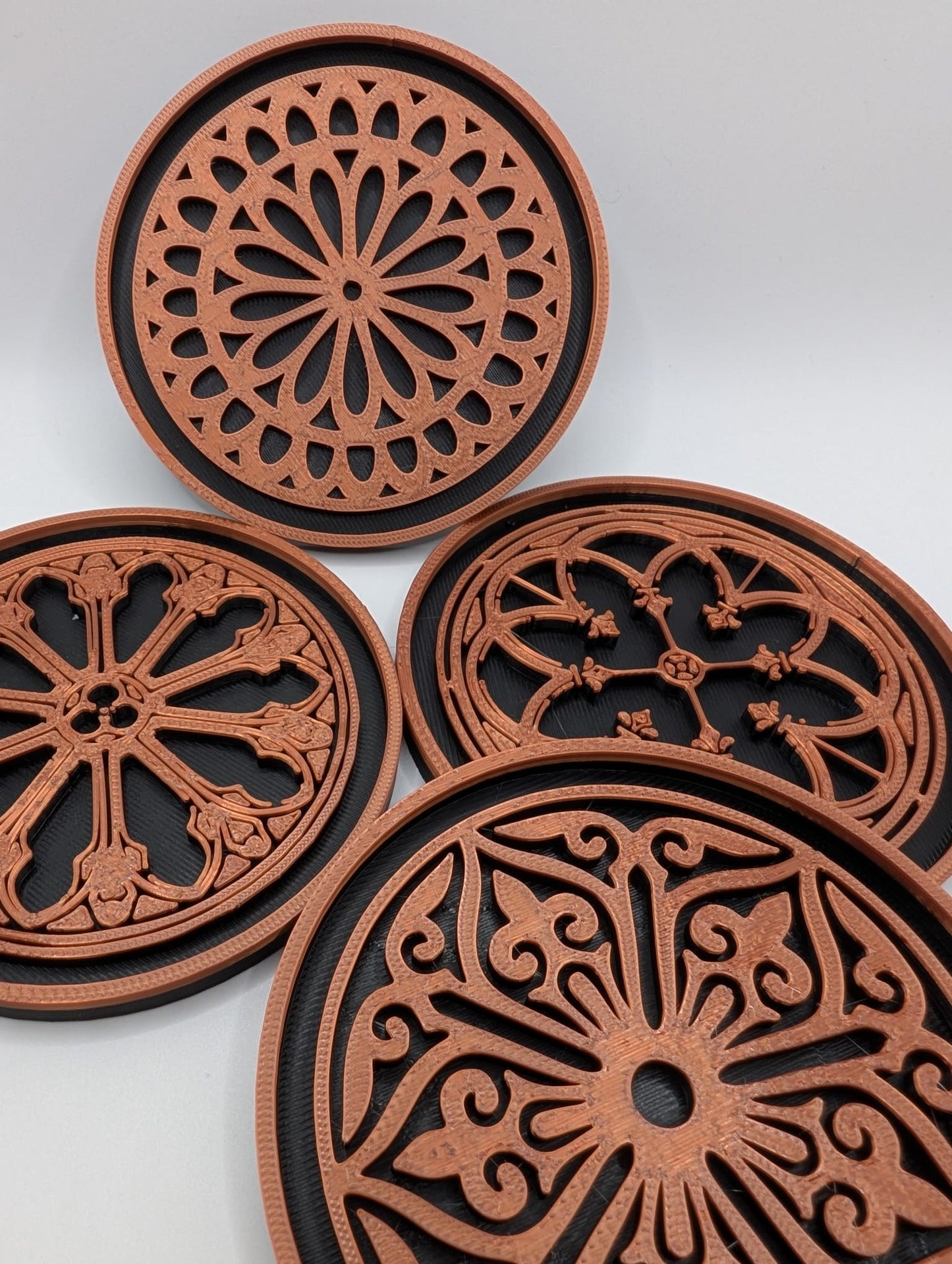 The Cathedral Tracery Coaster Set (Copper)
