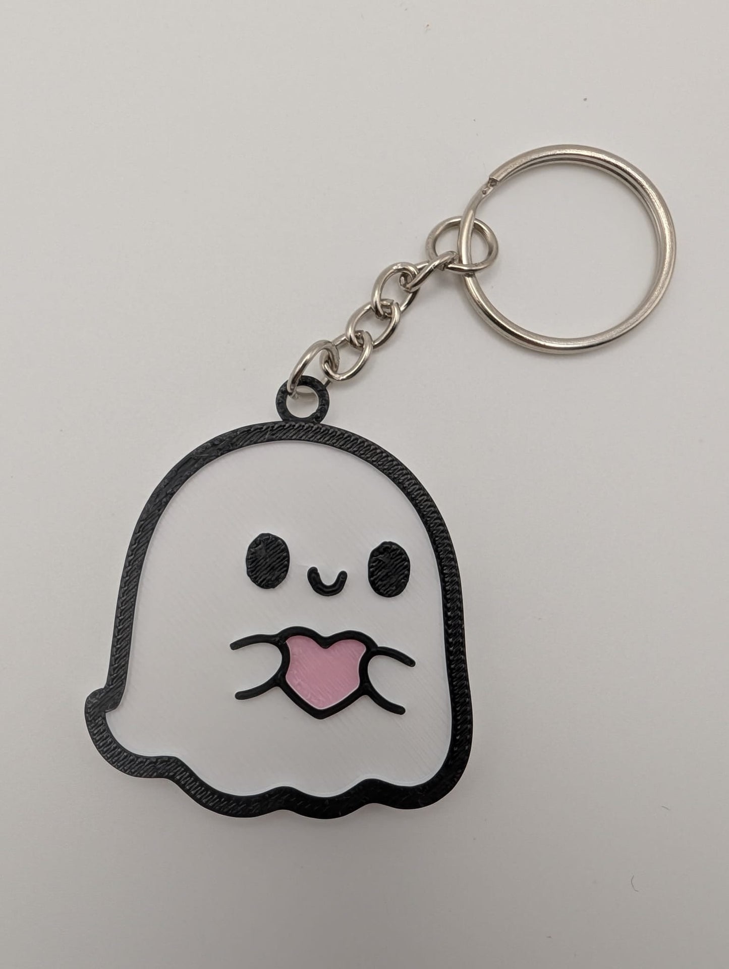 Ghostie Love heart keyring