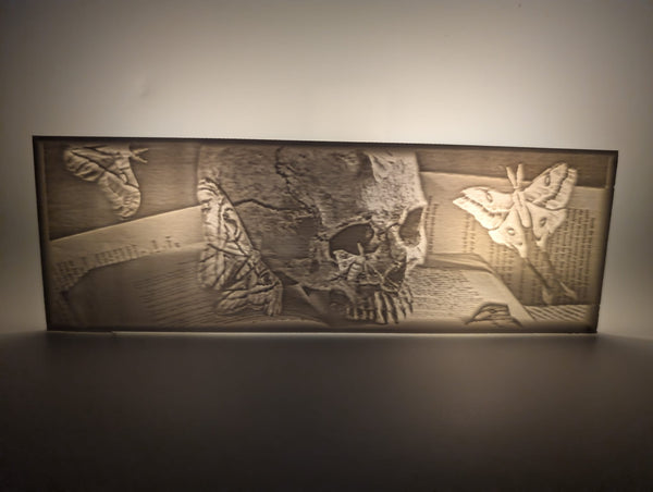 The Dark Academia: Memento Mori Lithophane Bookmark🕯️