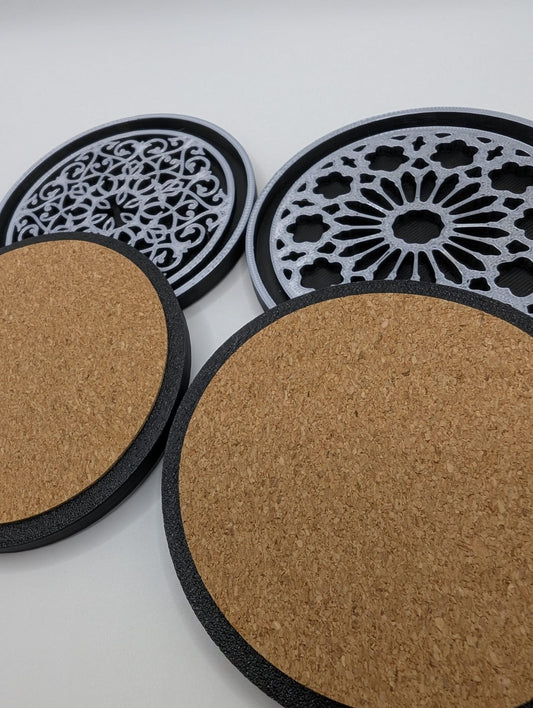 The Cathedral Tracery Coaster Set (Silver)