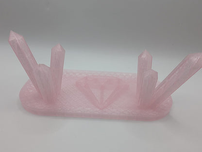The Celestial Geode Cradle Jewelry Holder (Pink Glaze)